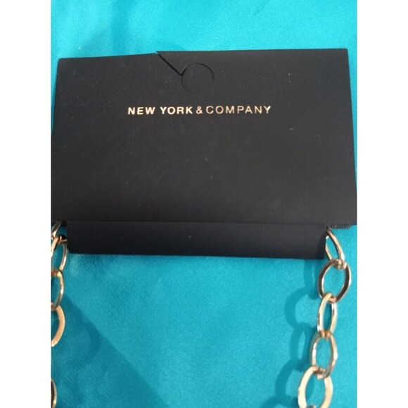 New York & Company Beautiful Chain Necklace 14in+3 with Stones & Crystals. - Picture 4 of 5